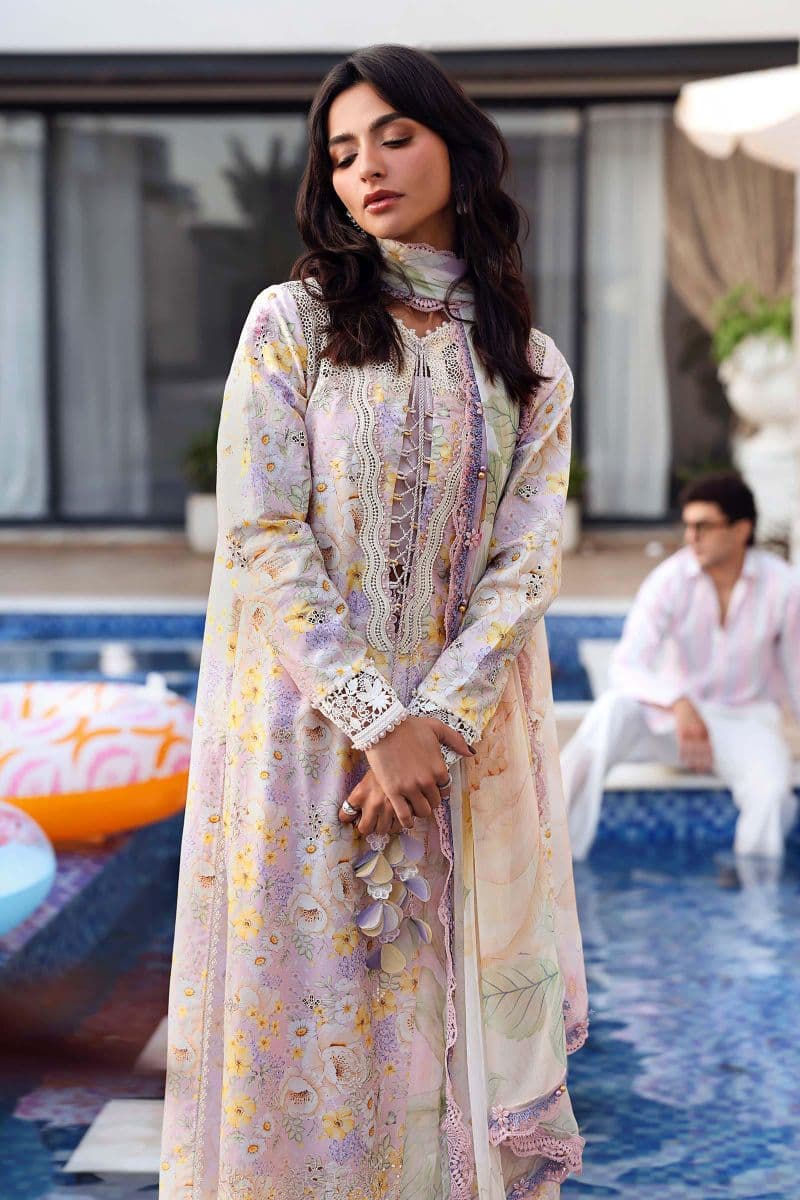 3 Piece Unstitched Embroidered Lawn Suit thumbnail