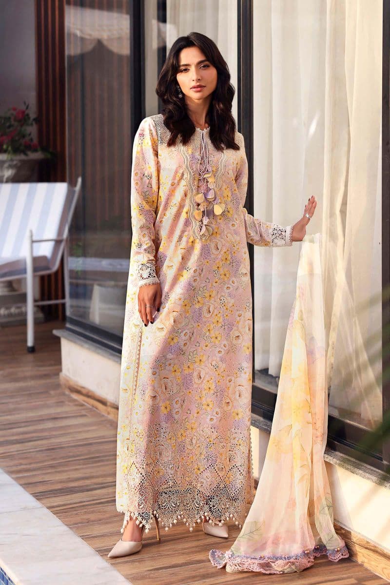3 Piece Unstitched Embroidered Lawn Suit thumbnail