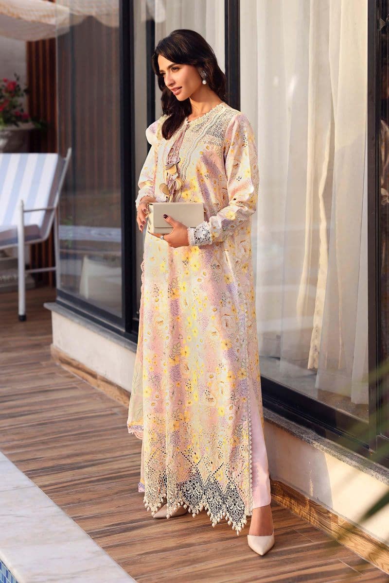 3 Piece Unstitched Embroidered Lawn Suit thumbnail