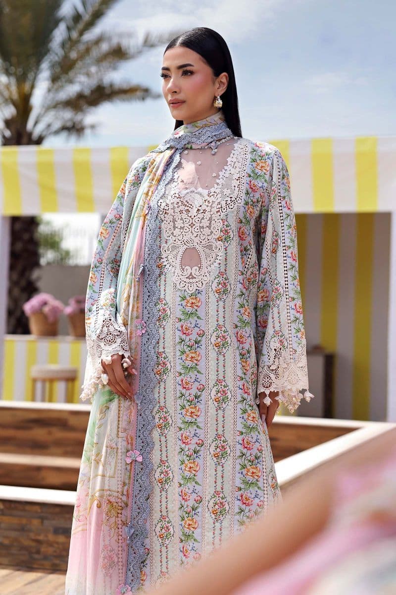 3 Piece Unstitched Embroidered Lawn Suit thumbnail