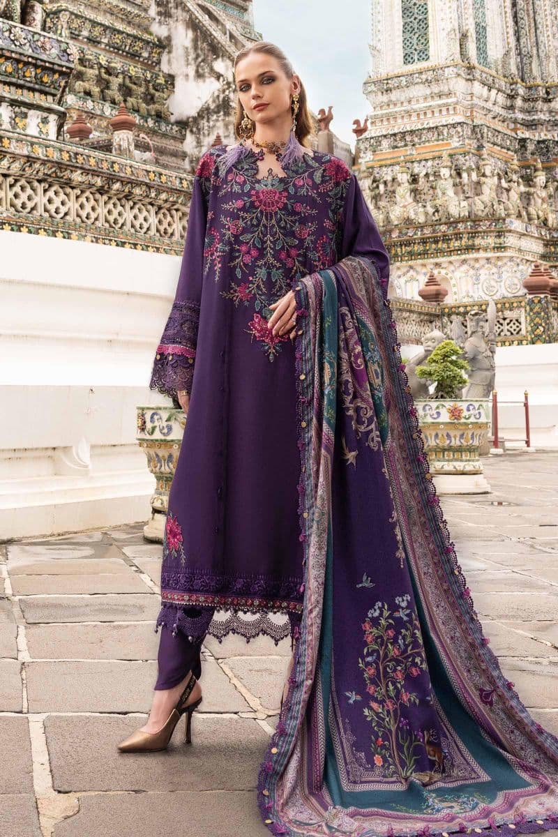 3 Piece Unstitched Embroidered Twill Linen Suit thumbnail