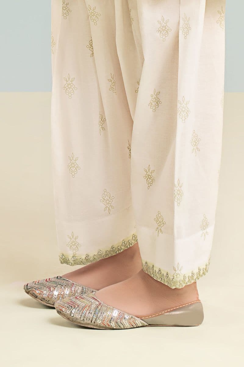 3 Piece Embroidered Striped Lurex Yarn Dyed Suit thumbnail