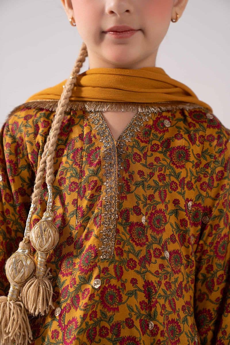 3 Piece Embroidered Raw Silk Suit thumbnail