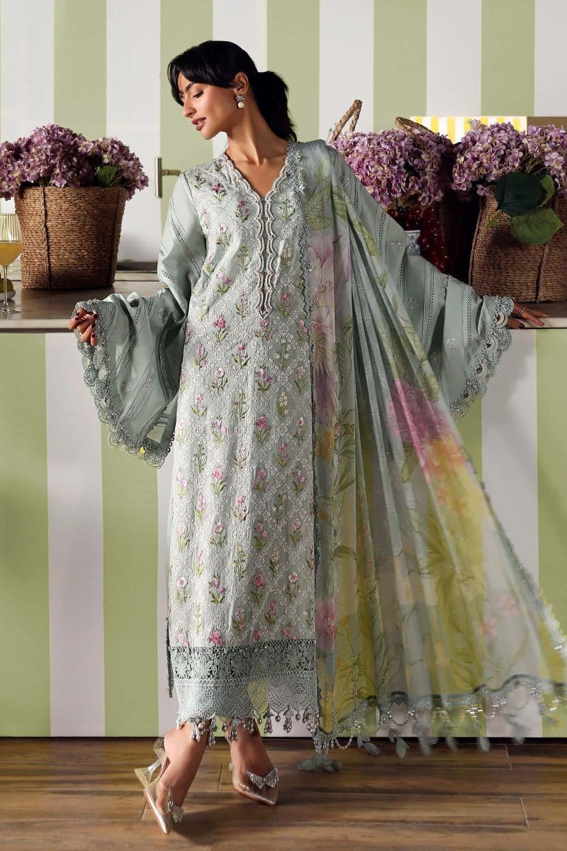 3 Piece Unstitched Embroidered Lawn Suit thumbnail