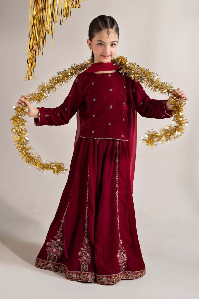 3 Piece Embroidered Velvet Suit