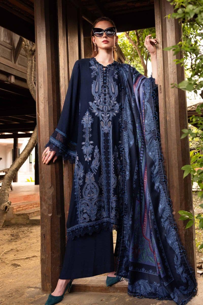 3 Piece Unstitched Embroidered Twill Linen Suit thumbnail