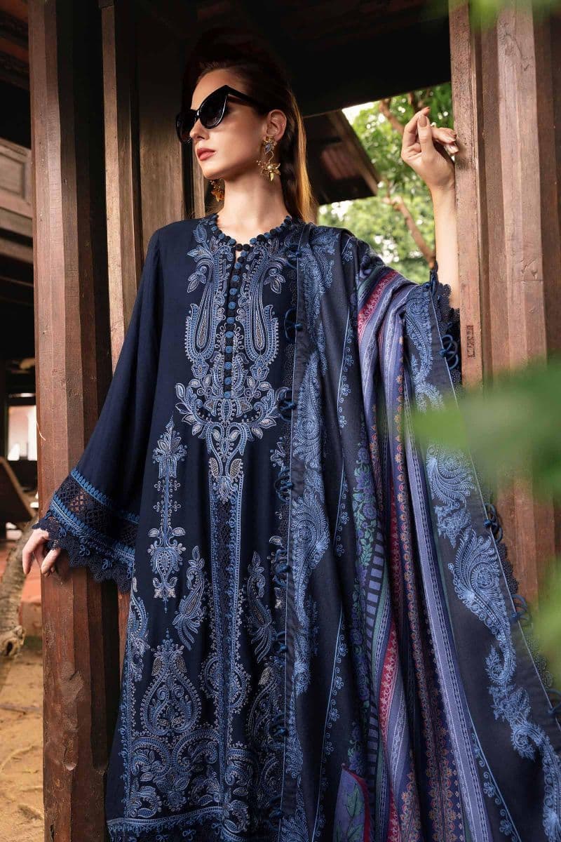 3 Piece Unstitched Embroidered Twill Linen Suit thumbnail