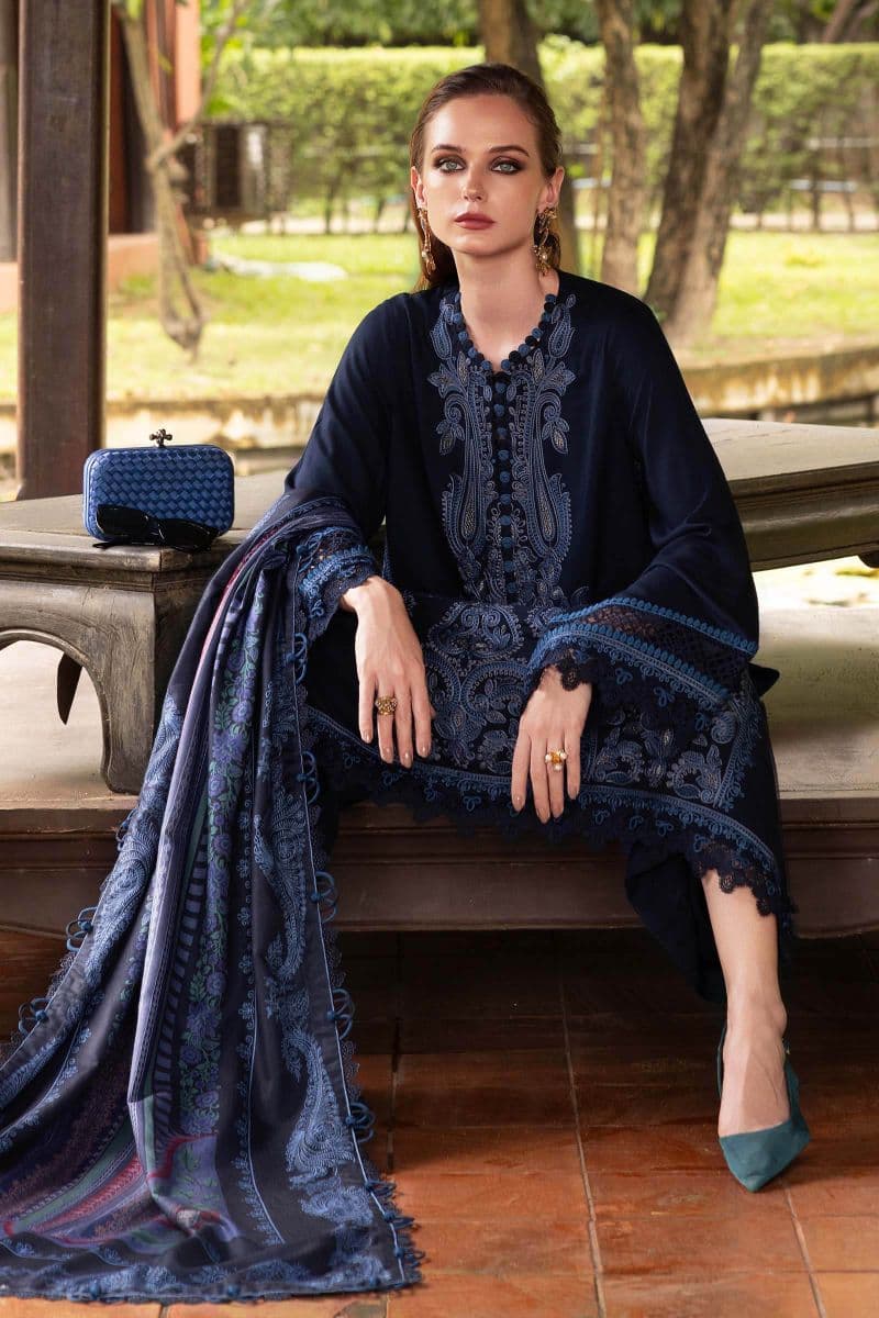3 Piece Unstitched Embroidered Twill Linen Suit thumbnail