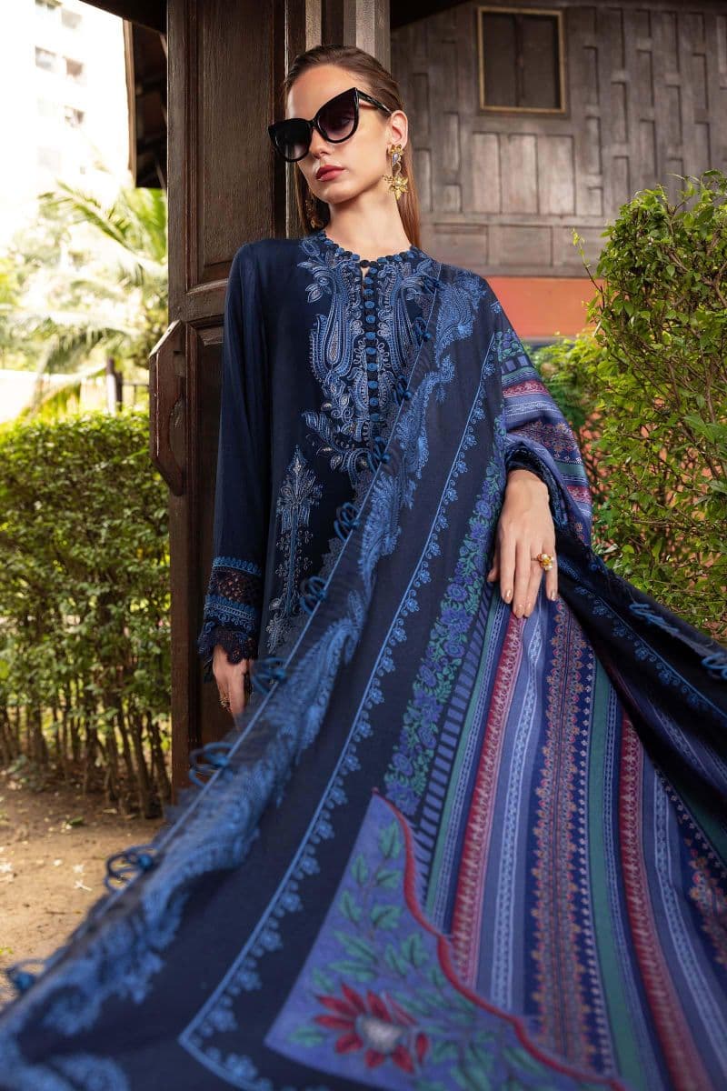 3 Piece Unstitched Embroidered Twill Linen Suit thumbnail