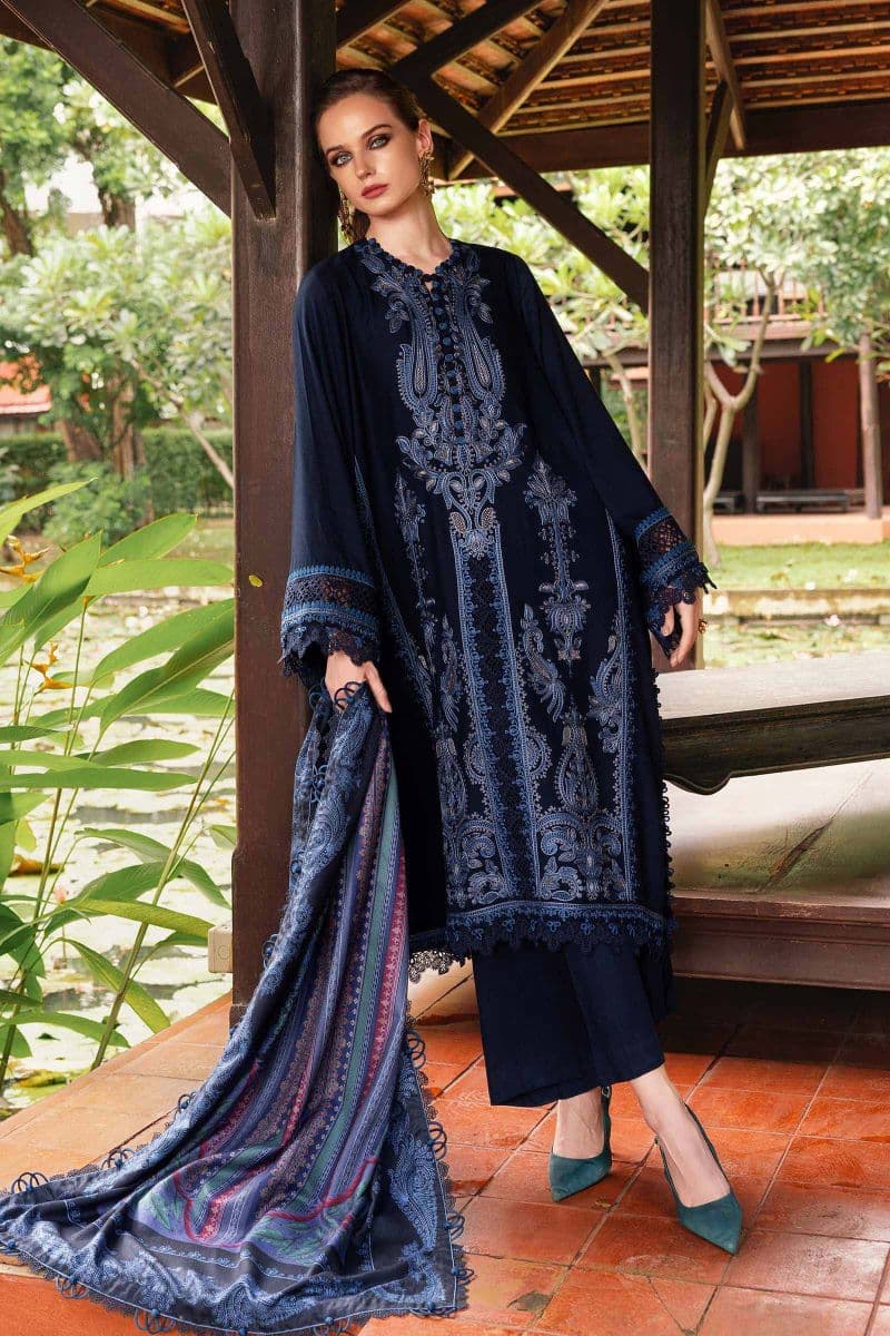 3 Piece Unstitched Embroidered Twill Linen Suit thumbnail