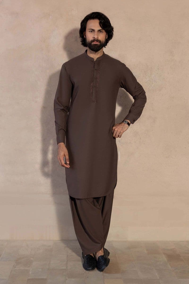 2 Piece Embroidered Blended Suit thumbnail