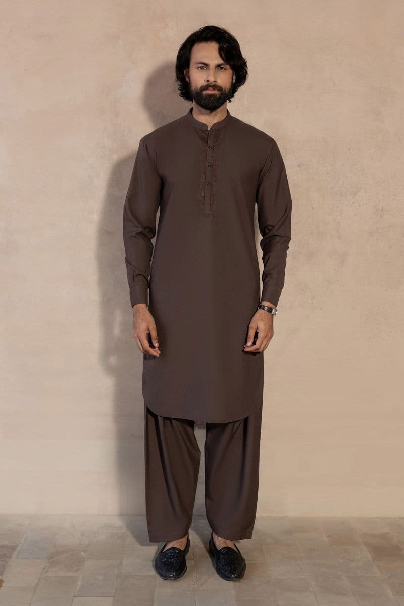2 Piece Embroidered Blended Suit thumbnail