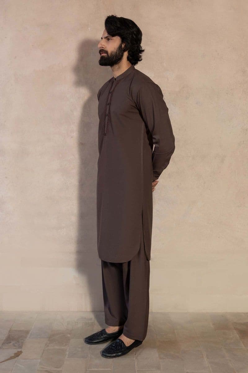2 Piece Embroidered Blended Suit thumbnail