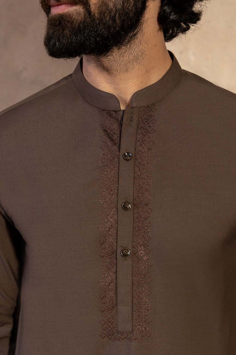 2 Piece Embroidered Blended Suit thumbnail
