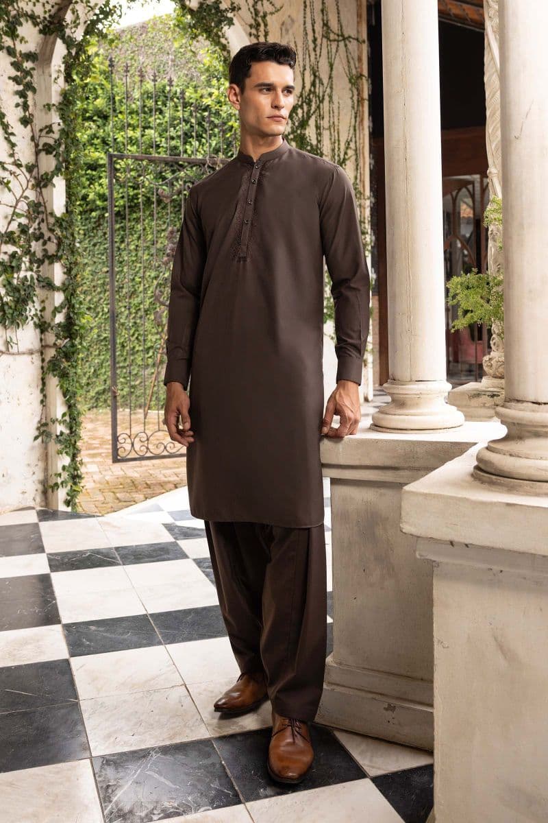 2 Piece Embroidered Blended Suit thumbnail