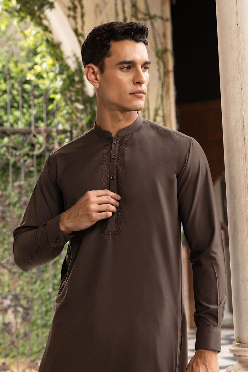 2 Piece Embroidered Blended Suit thumbnail