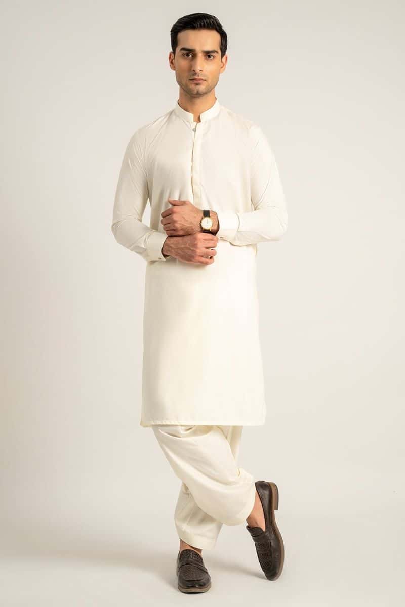 Blended Kameez Shalwar - CREAM
