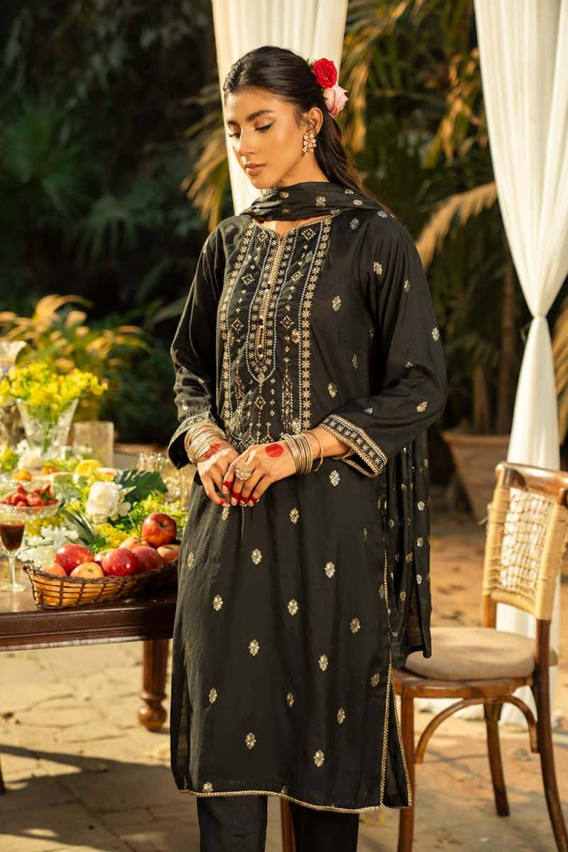 3 Piece - Embroidered Jacquard Suit - alternate view