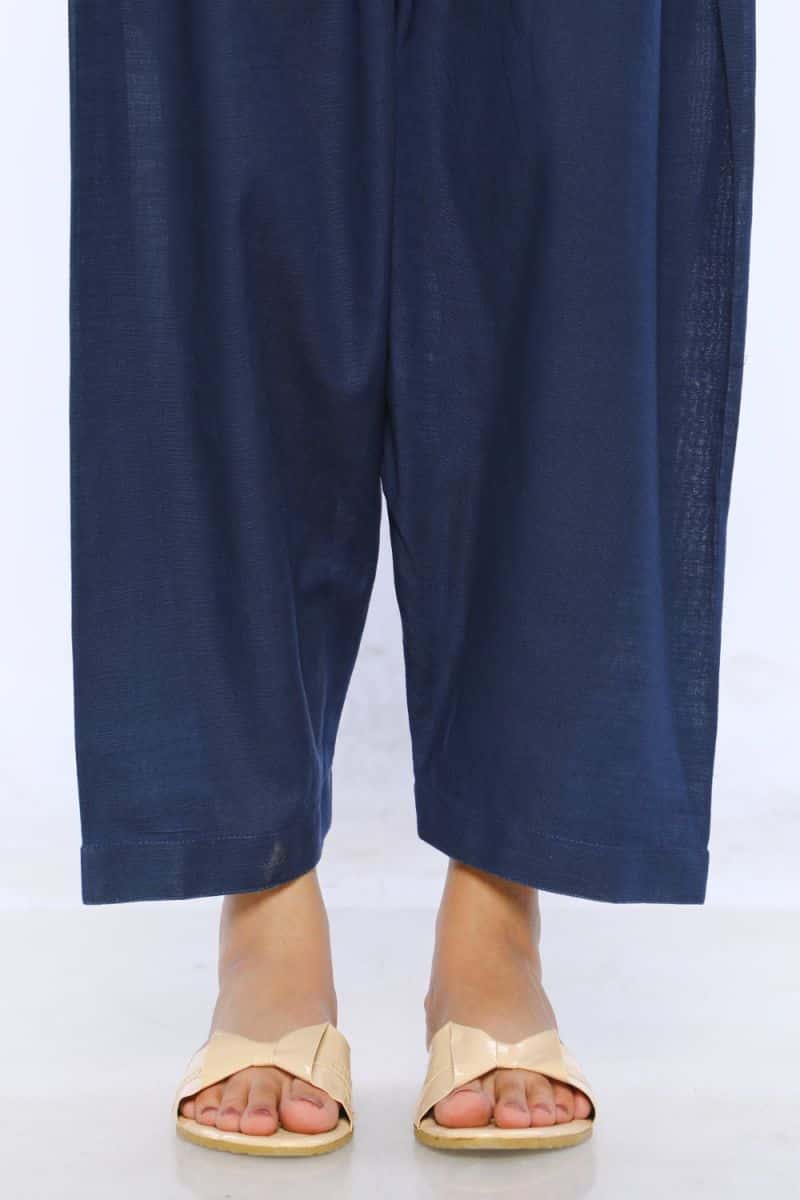 Navy Dyed Khaddar Shalwar