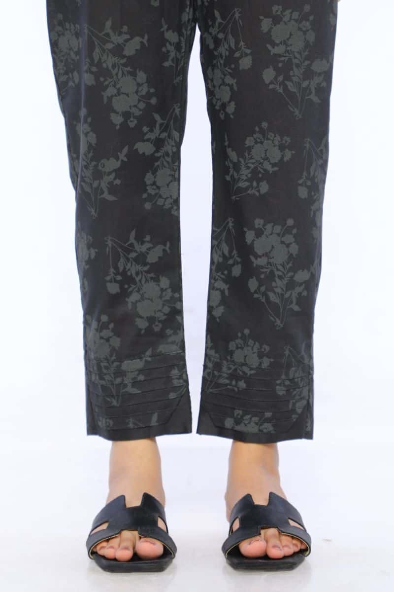 Black Cambric Embroidered Shalwar