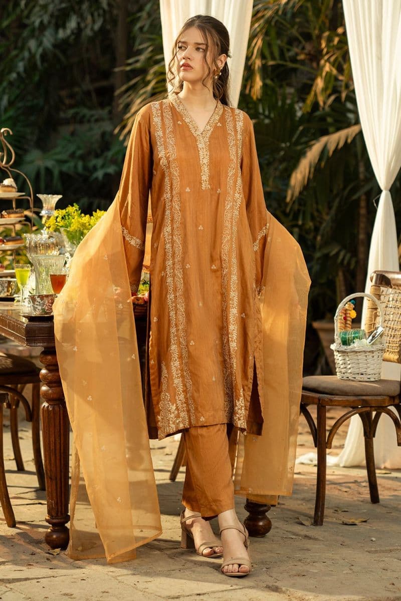 3 Piece - Embroidered Raw Silk Suit thumbnail