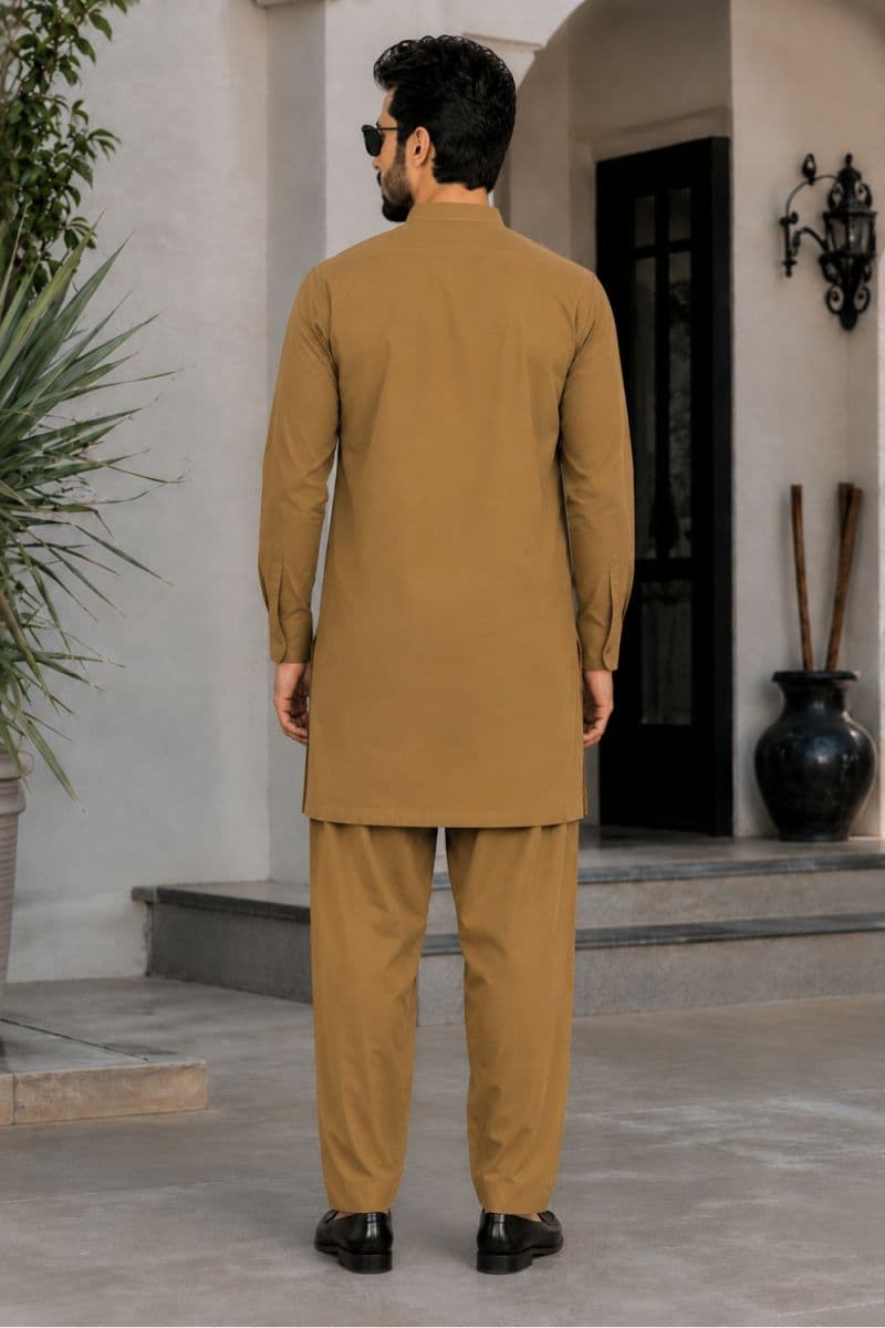 Men's Cotton Kameez Shalwar – BROWN thumbnail
