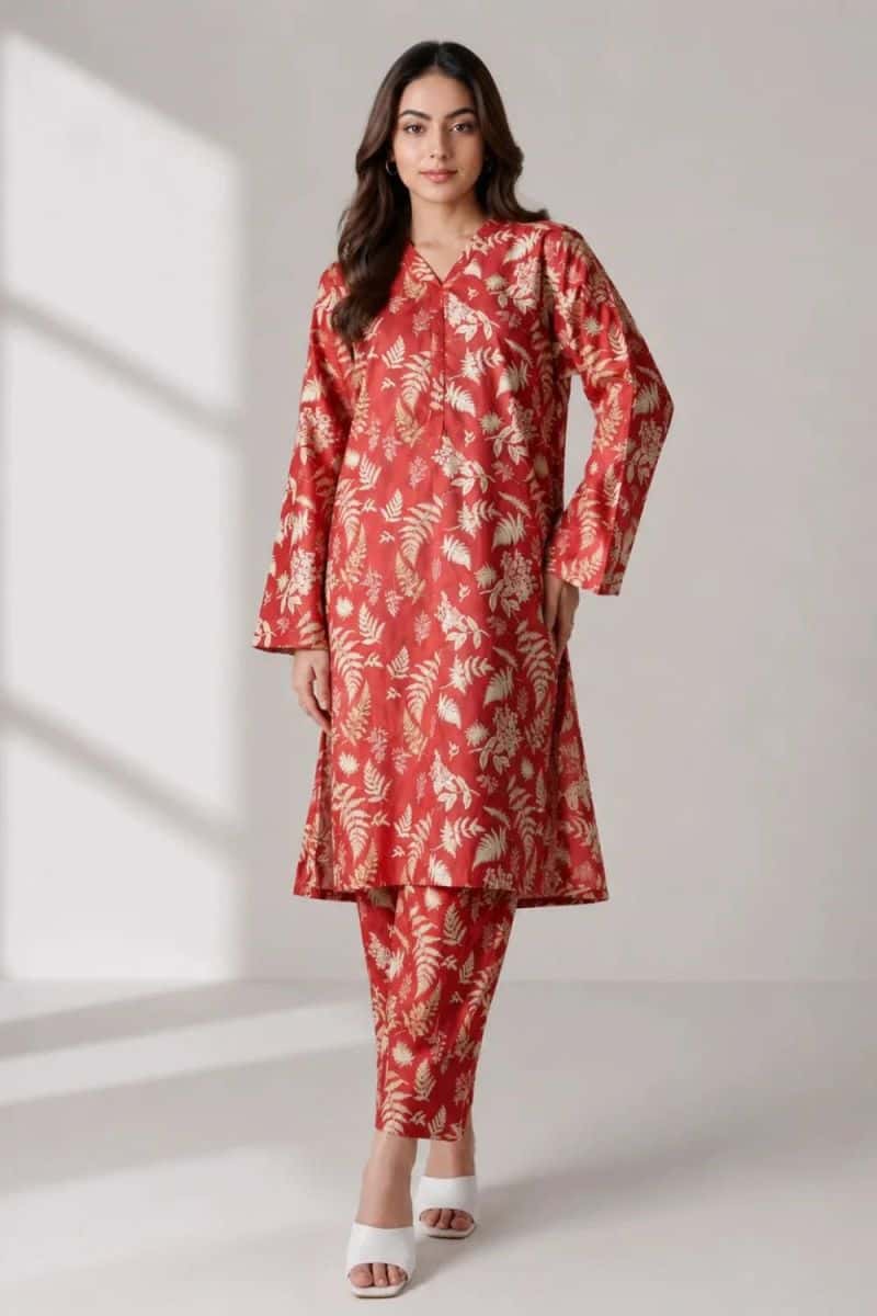 2-PIECE PRINTED CAMBRIC SUIT