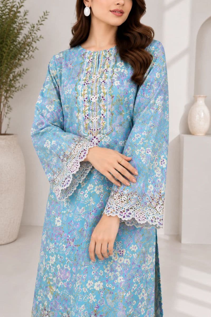2 Piece - Embroidered Cotton Lawn Suit thumbnail