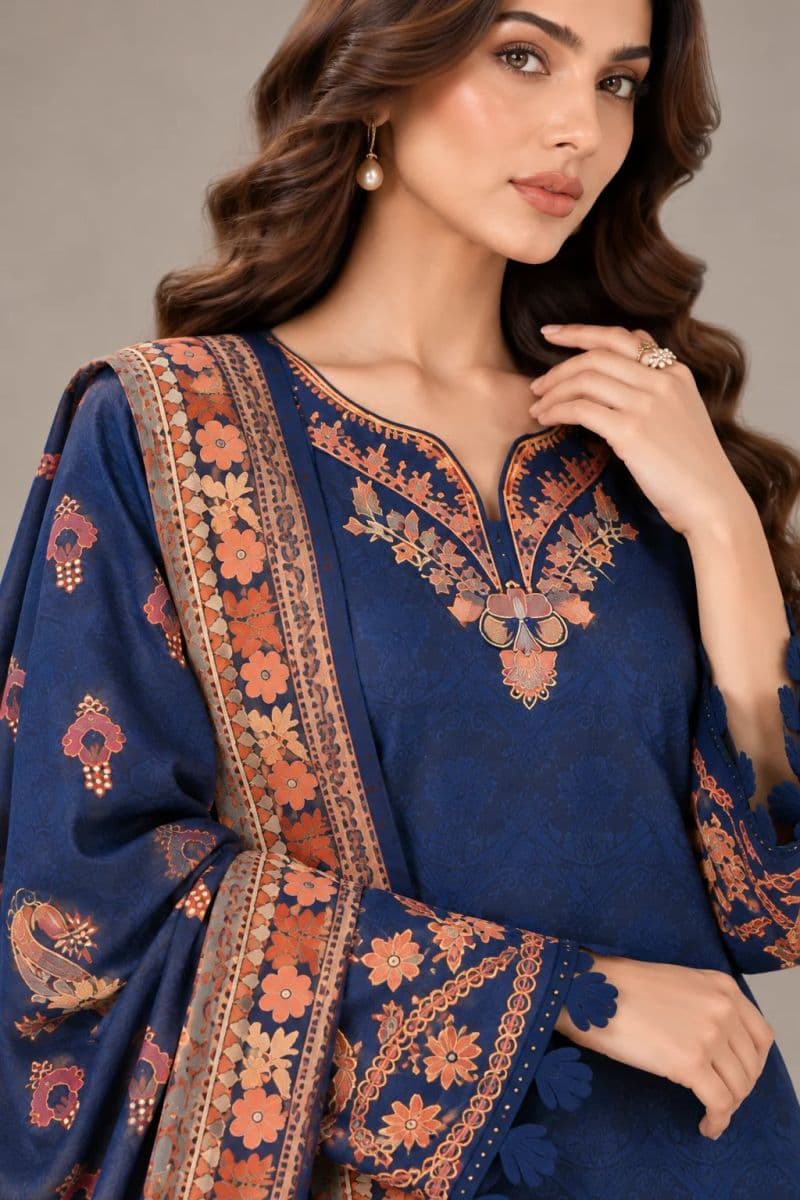 3 PIECE - EMBROIDERED JACQUARD SUIT thumbnail