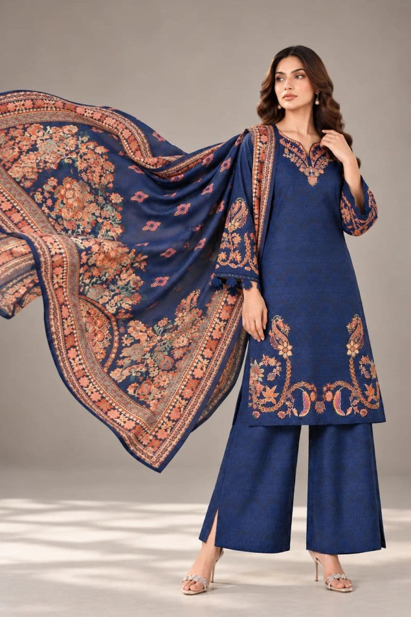 3 PIECE - EMBROIDERED JACQUARD SUIT thumbnail