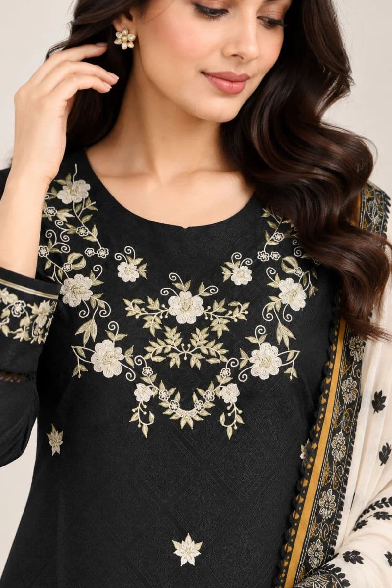 3 PIECE - EMBROIDERED JACQUARD SUIT thumbnail