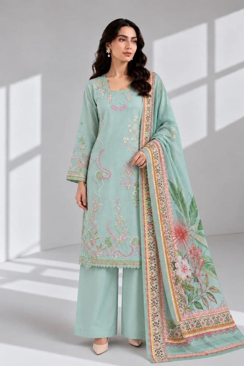 3 PIECE - EMBROIDERED CAMBRIC SUIT thumbnail