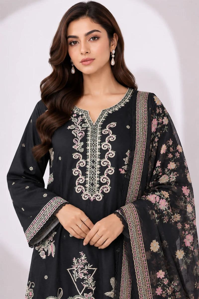 3 PIECE - EMBROIDERED CAMBRIC SUIT thumbnail