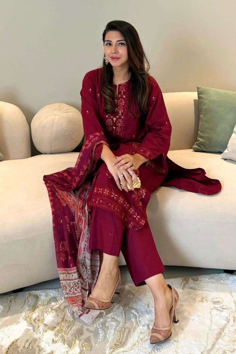 3 PIECE - EMBROIDERED CAMBRIC SUIT thumbnail
