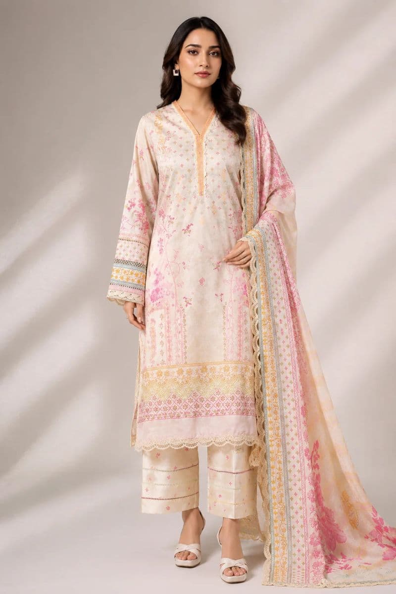 3 Piece - Printed Shamooz Silk Suit thumbnail