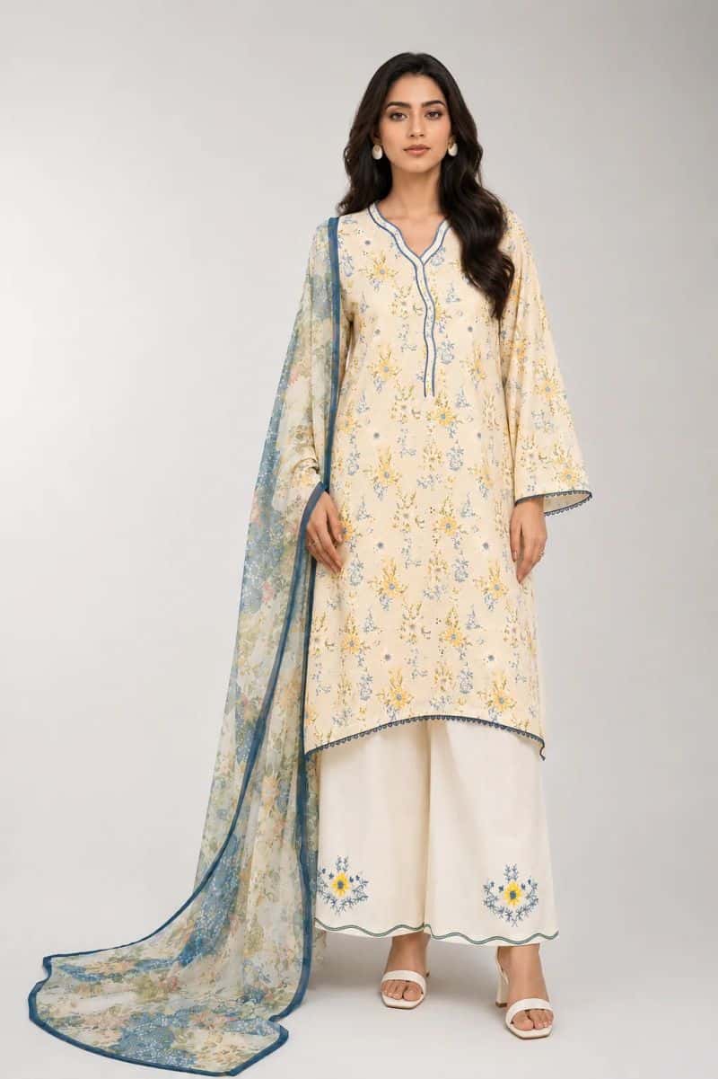 3 Piece - Embroidered Chikankari Suit
