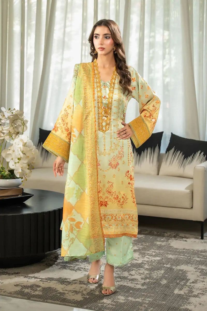 3 Piece - Embroidered Shamooz Silk Suit thumbnail