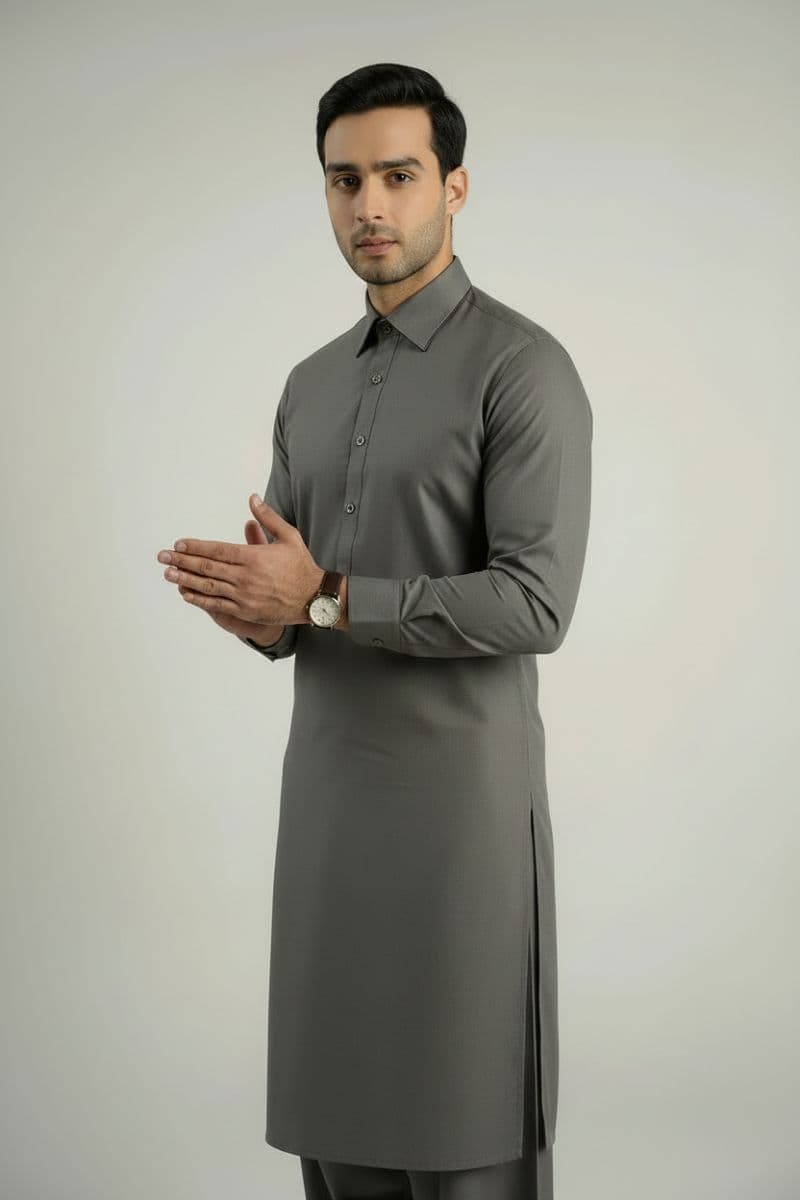 MEN'S BLENDED KAMEEZ SHALWAR – LIGHT GREEN thumbnail