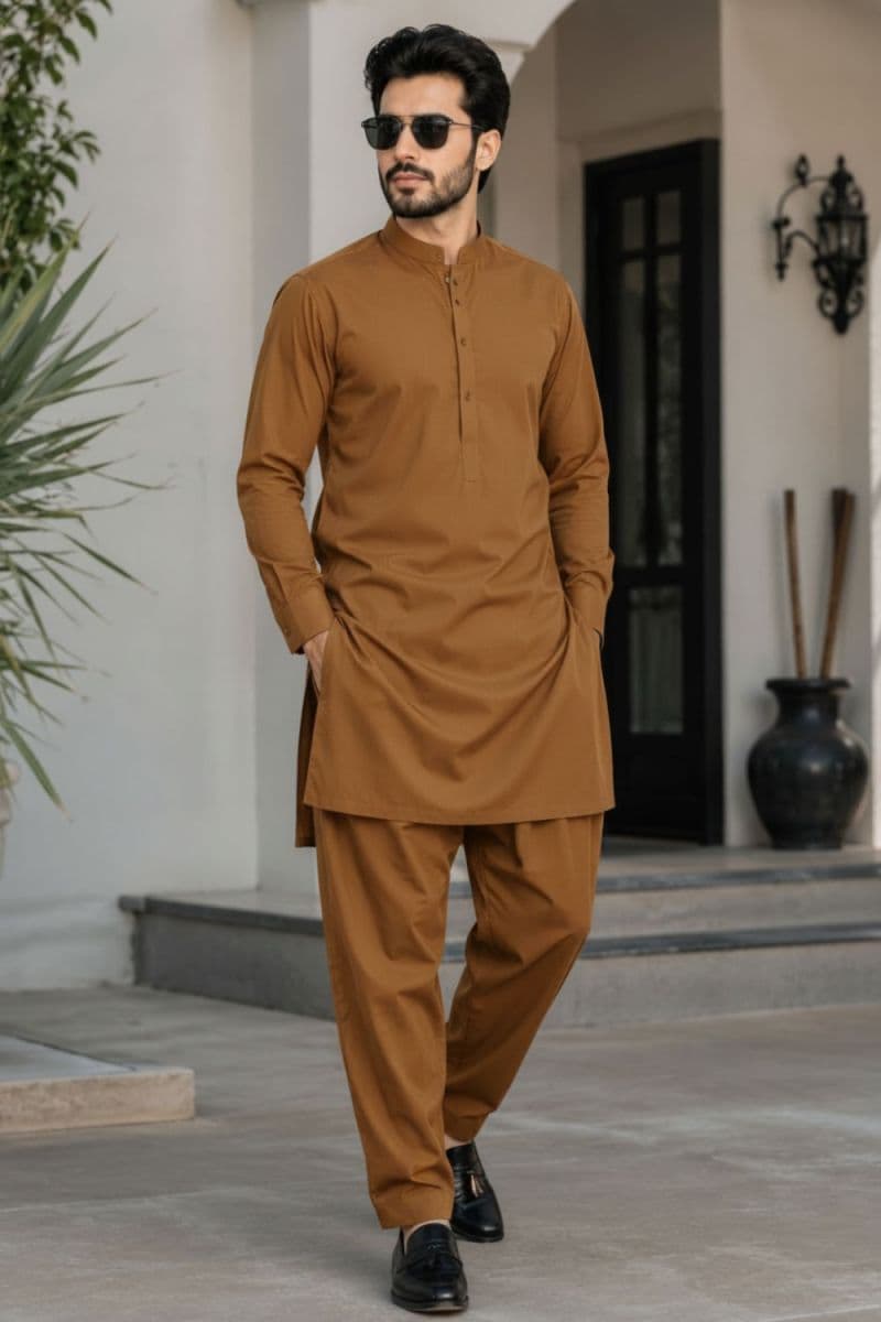 Men's Cotton Kameez Shalwar – PEANUT thumbnail