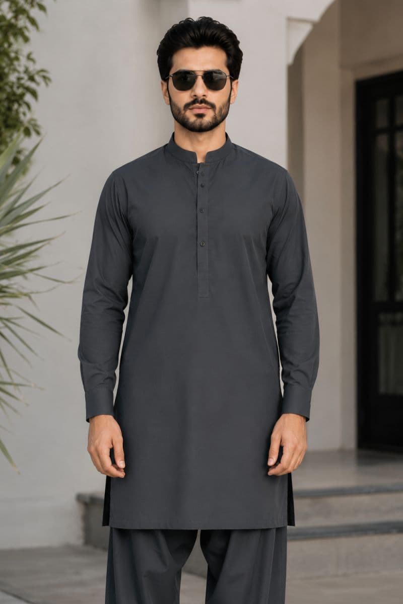 Men's Cotton Kameez Shalwar – GREY thumbnail