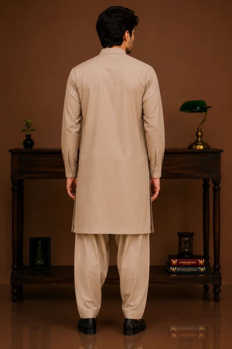 Men's Cotton Kameez Shalwar – BEIGE thumbnail