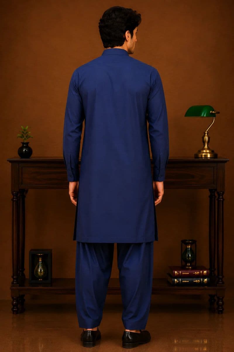 Men's Cotton Kameez Shalwar – NAVY BLUE thumbnail