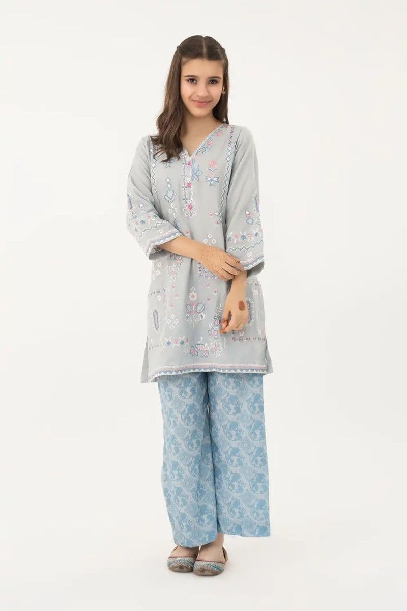 2 Piece - Embroidered Texture Suit thumbnail