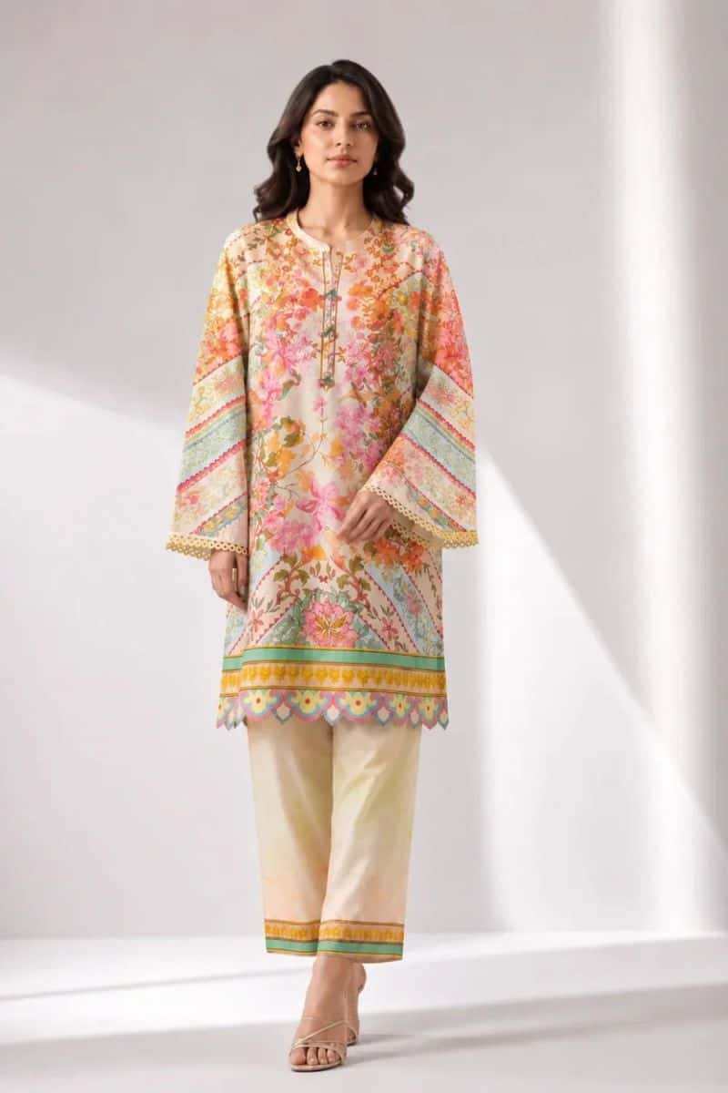 2 Piece - Printed Arabic Lawn Suit
