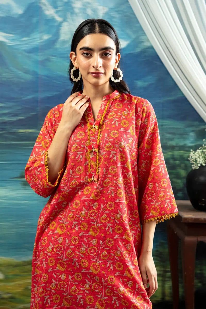 2 Piece - Printed Khaddar Suit thumbnail