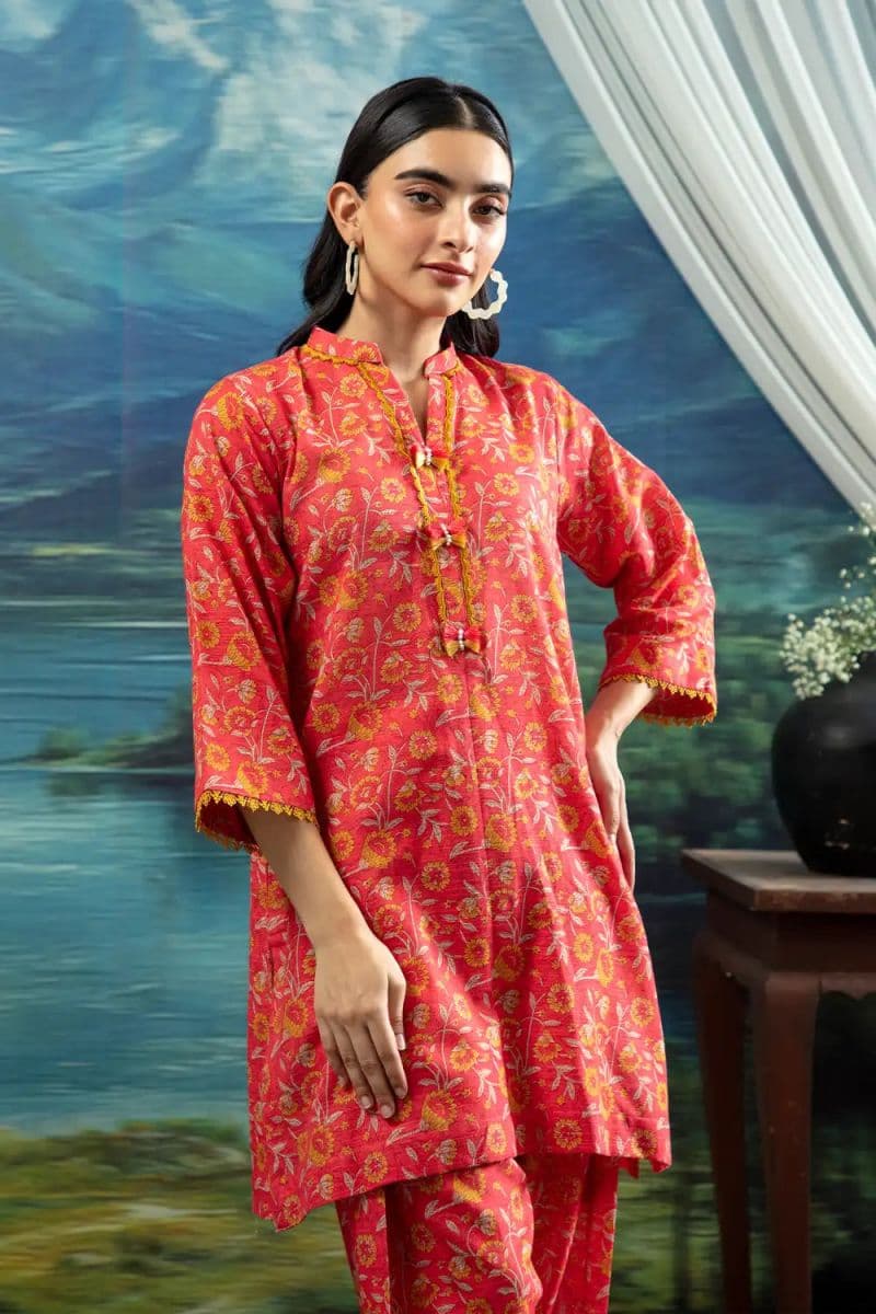 2 Piece - Printed Khaddar Suit thumbnail