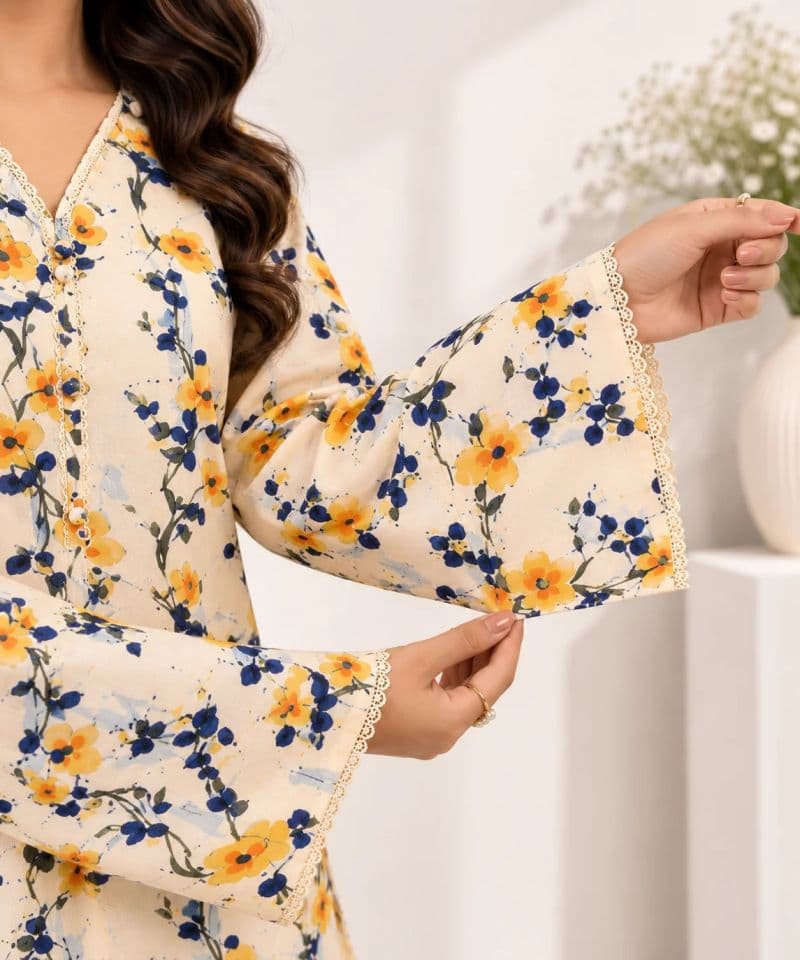 3 Piece - Printed Chikankari Suit thumbnail