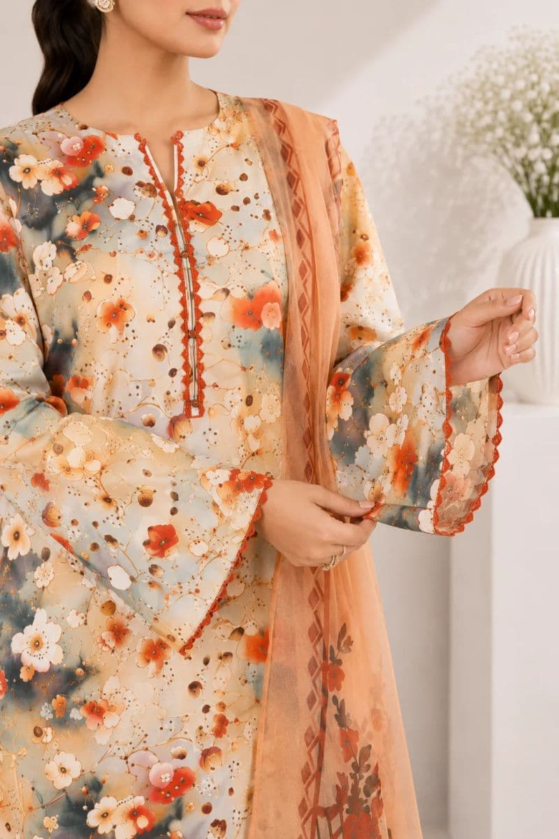 3 Piece - Printed Chikankari Suit thumbnail