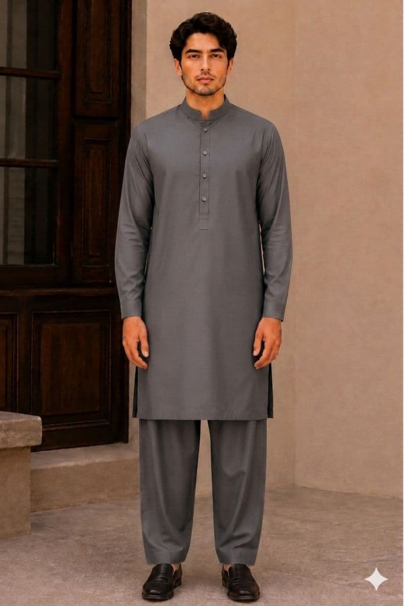 Men's Cotton Kameez Shalwar – GREY thumbnail