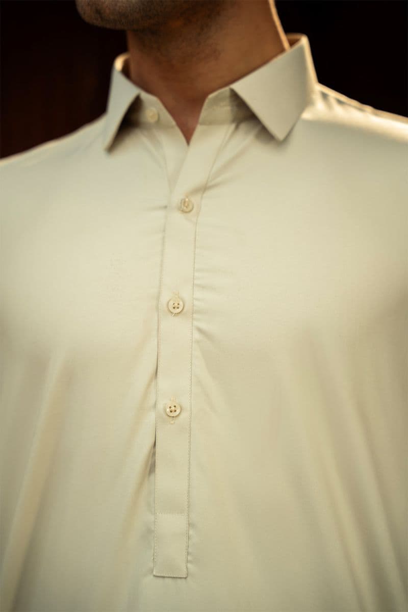 Men's Blended Kameez Shalwar - FAWN thumbnail